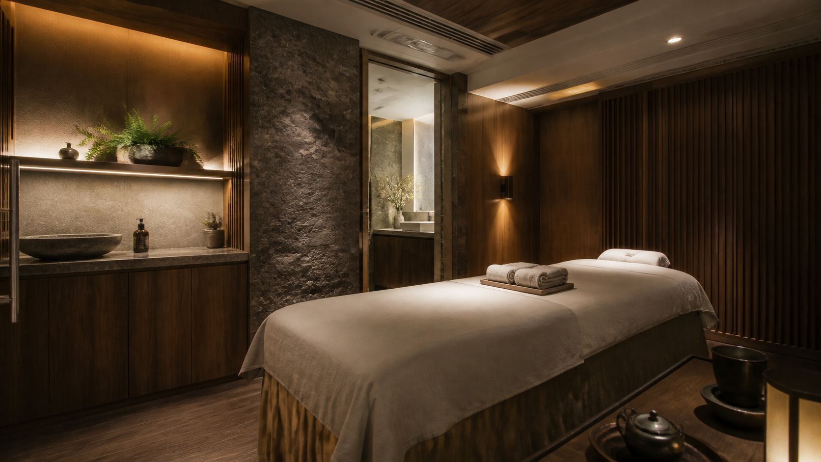 Refined interior of a Taiwan massage venue